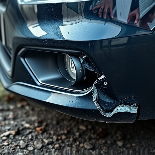 damaged car bumper