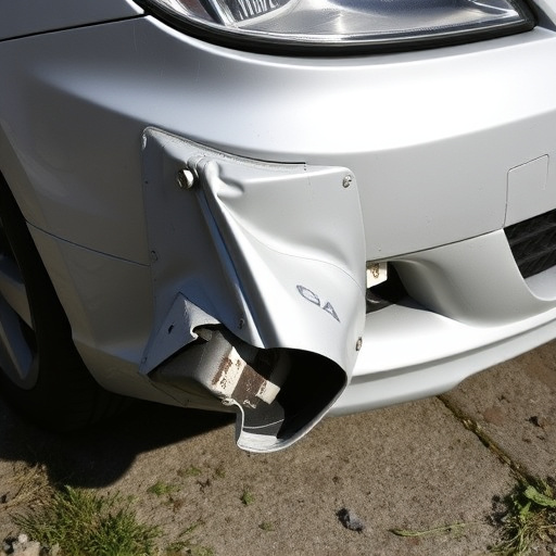 damaged car bumper