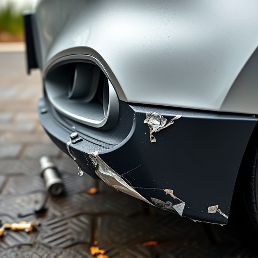 damaged car bumper
