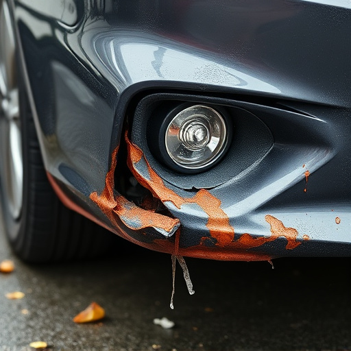 damaged car bumper