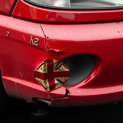 damaged car bumper