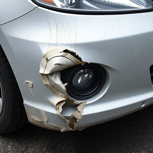 damaged car bumper