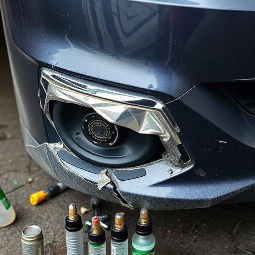 damaged car bumper