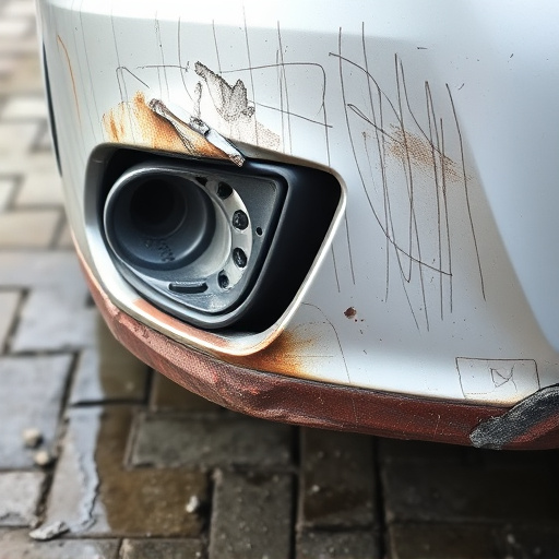 damaged car bumper