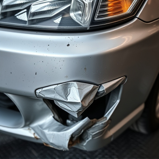 damaged car bumper