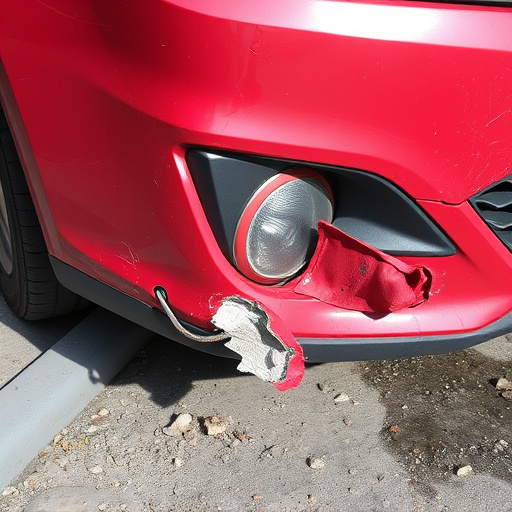 damaged car bumper