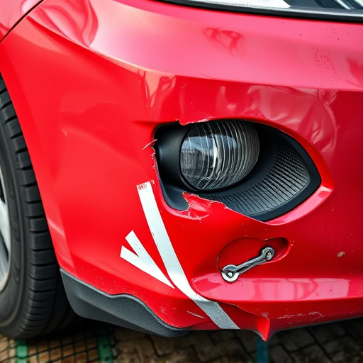damaged car bumper