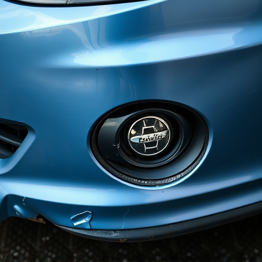 damaged car bumper