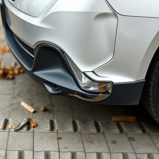 damaged car bumper