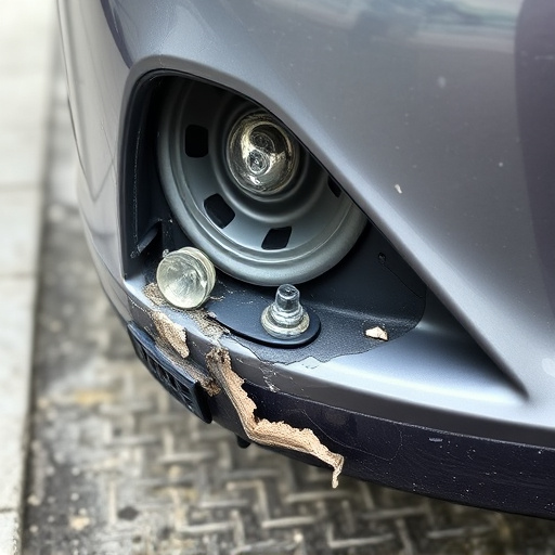 damaged car bumper