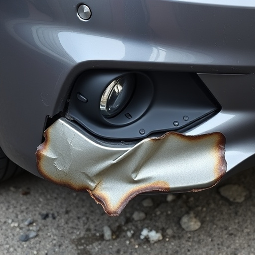 damaged car bumper