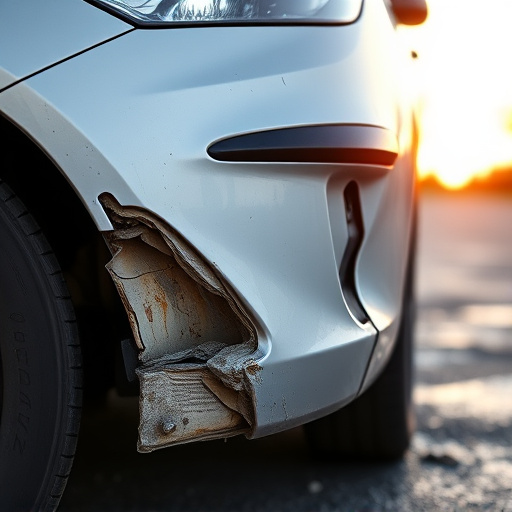 damaged car bumper