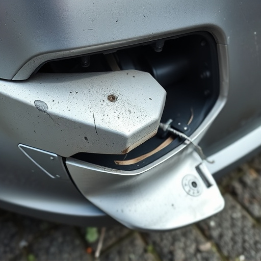 damaged car bumper