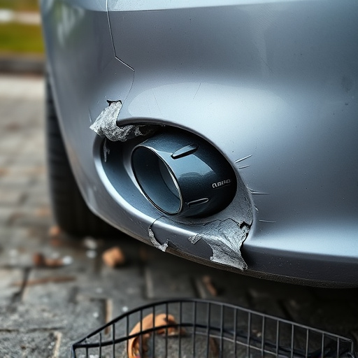 damaged car bumper