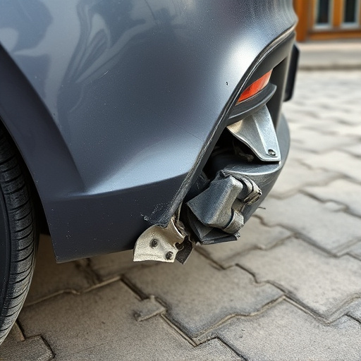 damaged car bumper