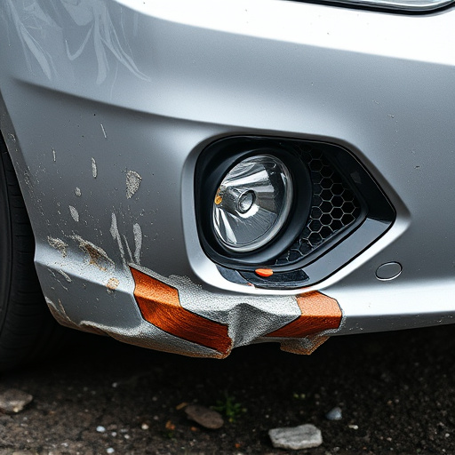 damaged car bumper