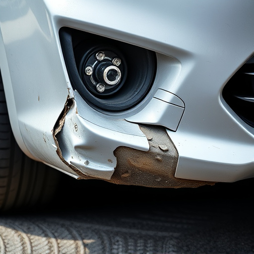 damaged car bumper