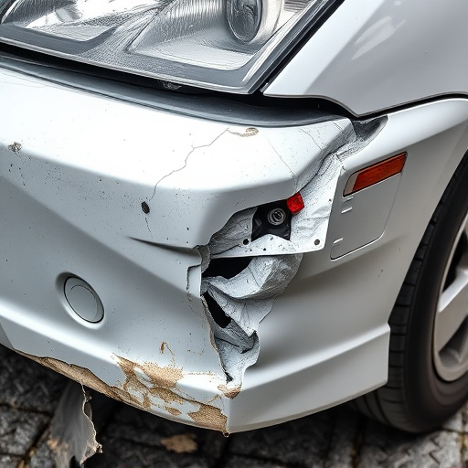 damaged car bumper