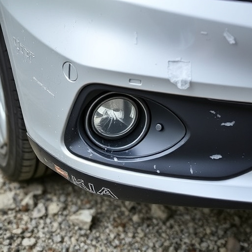 damaged car bumper