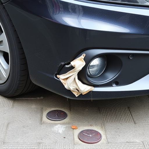 damaged car bumper