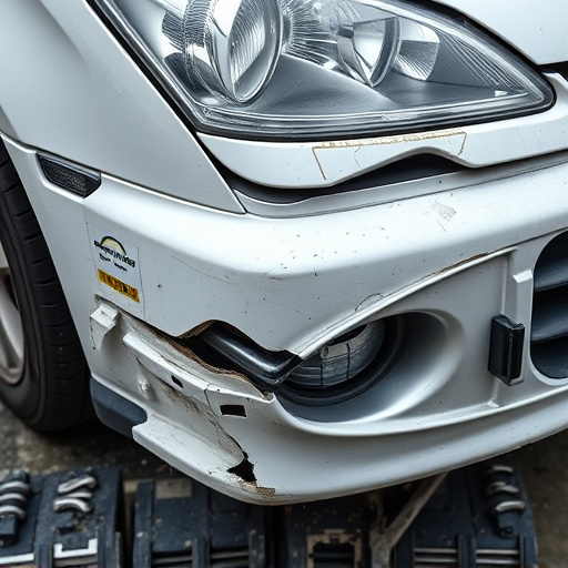 damaged car bumper