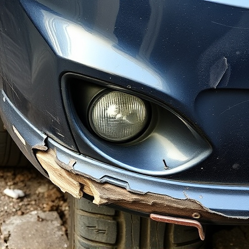 damaged car bumper