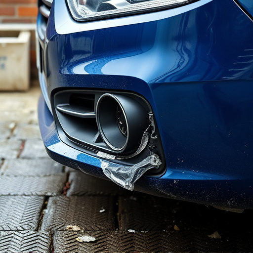 damaged car bumper