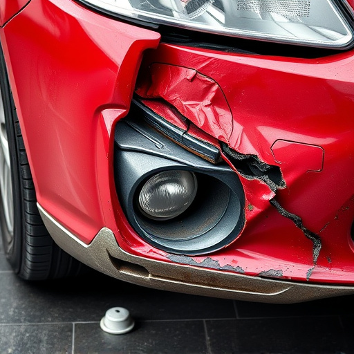 damaged car bumper