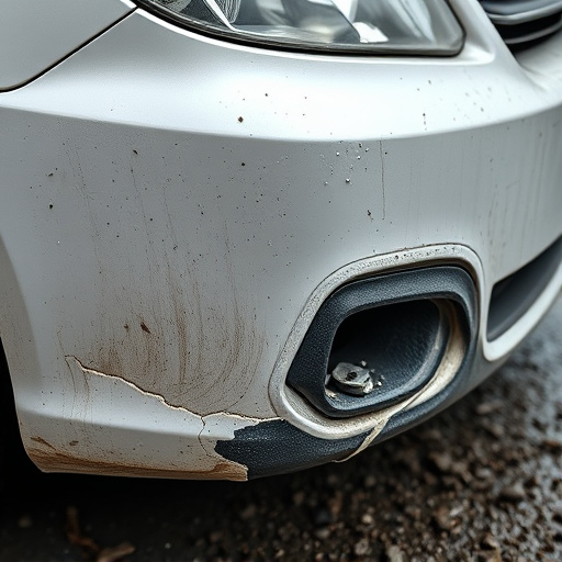 damaged car bumper
