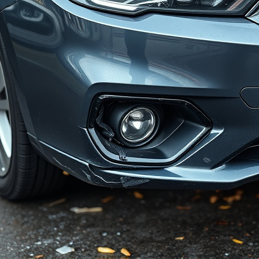 damaged car bumper