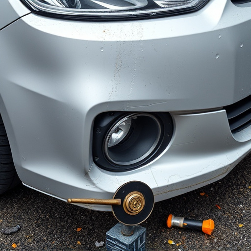 damaged car bumper