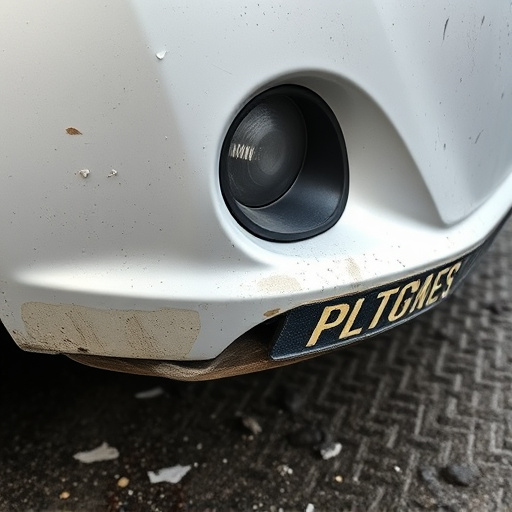 damaged car bumper