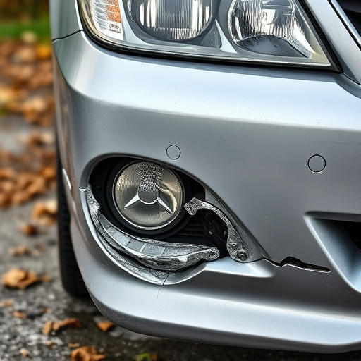 damaged car bumper