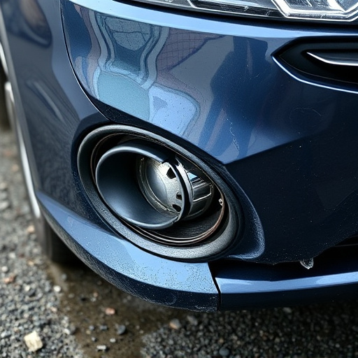 damaged car bumper