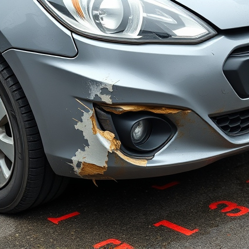 damaged car bumper