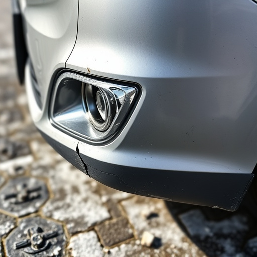 damaged car bumper