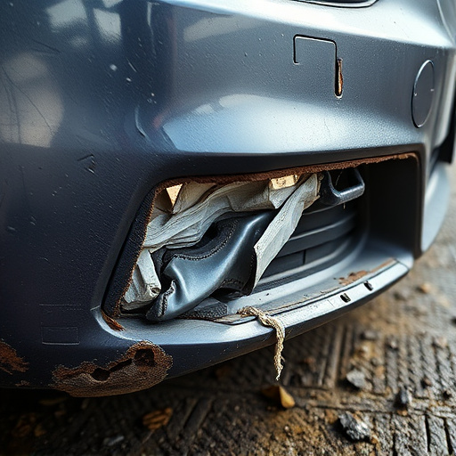 damaged car bumper