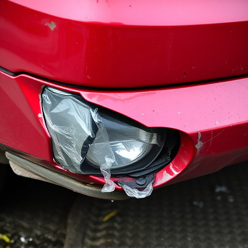 damaged car bumper