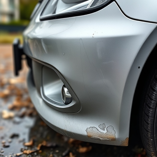 damaged car bumper