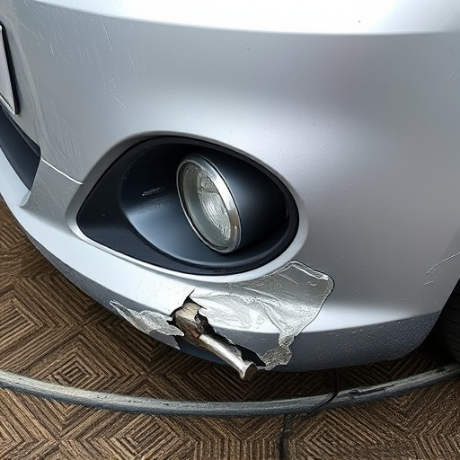 damaged car bumper