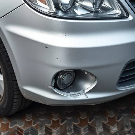 damaged car bumper