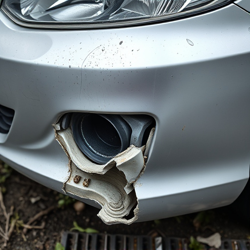 damaged car bumper