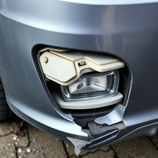 damaged car bumper