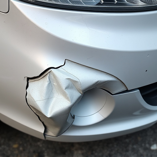 damaged car bumper
