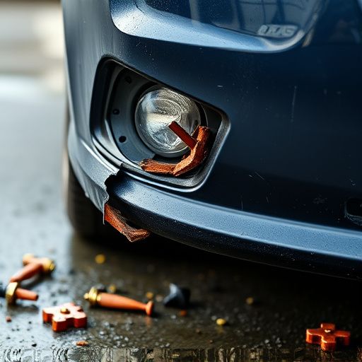 damaged car bumper