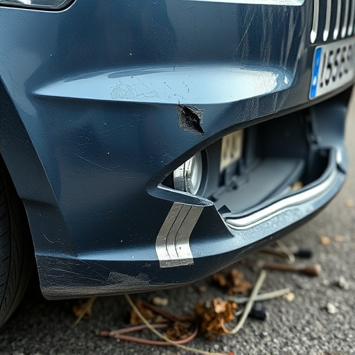 damaged car bumper