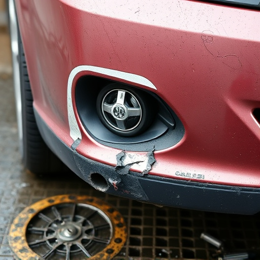 damaged car bumper