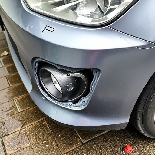 damaged car bumper