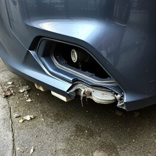 damaged car bumper