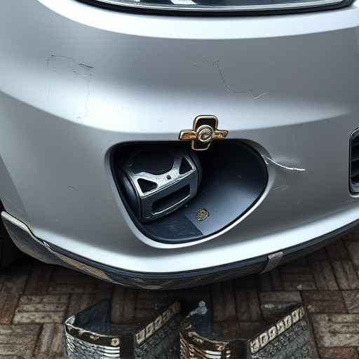 damaged car bumper